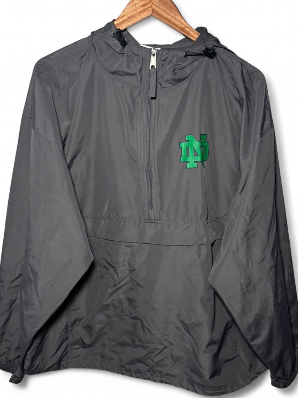 Notre Dame Fighting Irish Jacket Mens Gray NCAA Football Champion Windbreaker XL